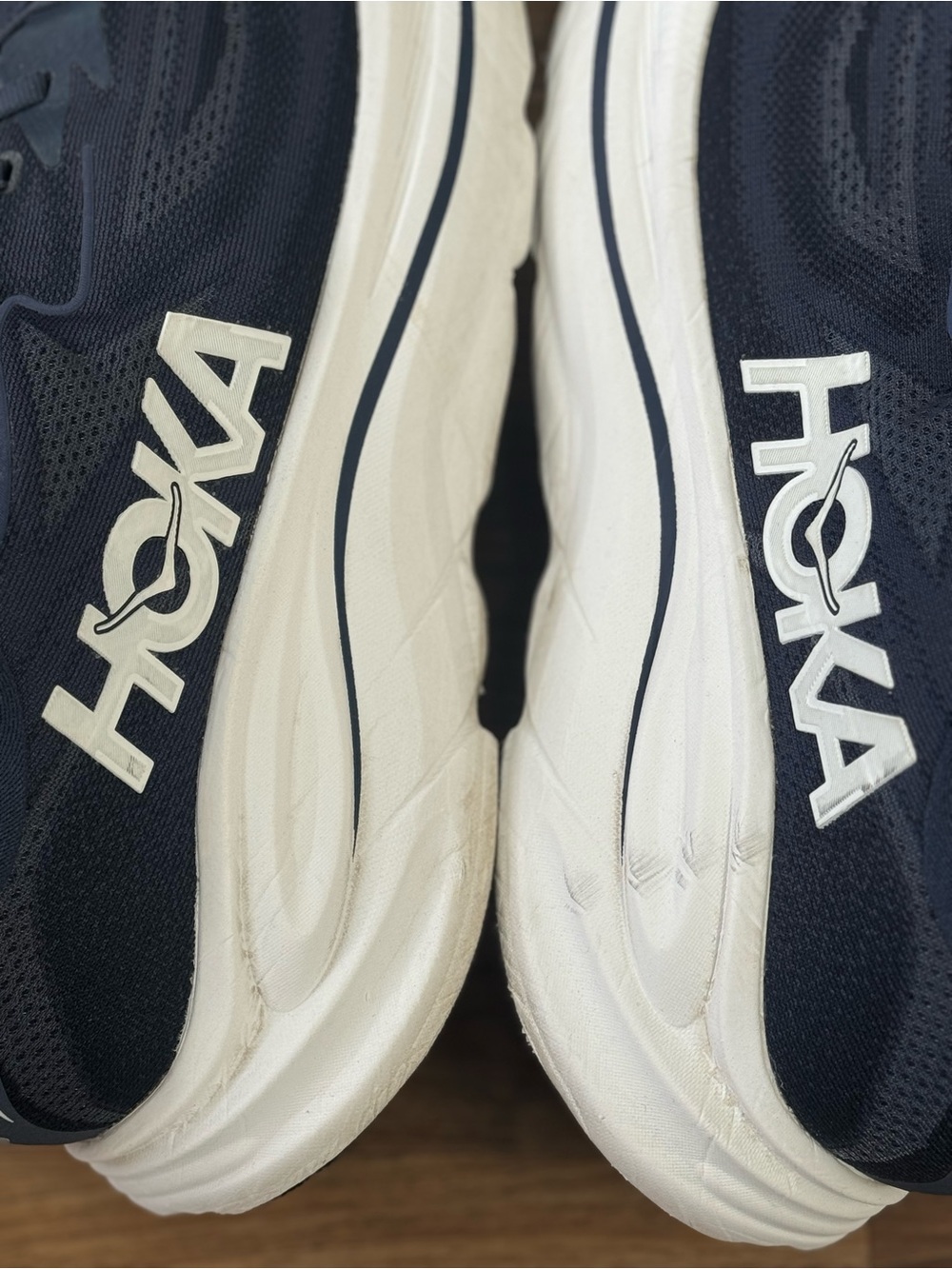 HOKA Clifton 10 Men’s Running Shoes Navy White Size 13D Road Running - Picture 10 of 11